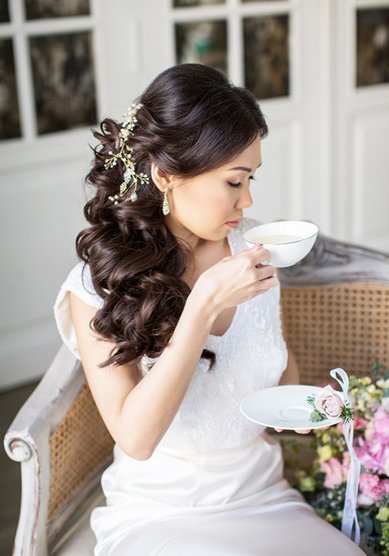 Прическа на свадьбу греческая коса (М19578) - Стилист-визажист Москвичка