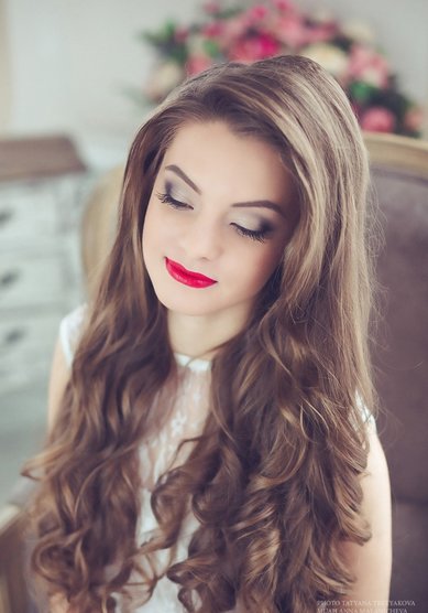 Прическа на свадьбу Локоны (С19866) - Стилист-визажист Анна Маланичева