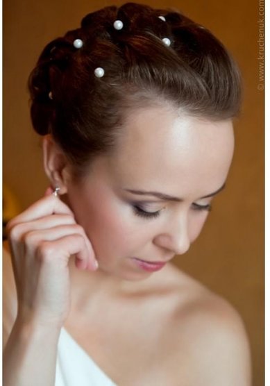 Прическа на свадьбу Л20116 - Стилист-визажист Лиза Золотая