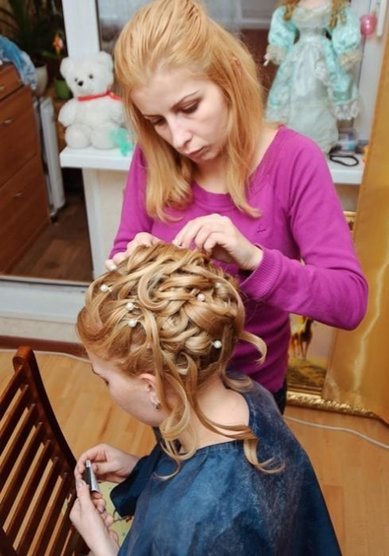 Прическа на свадьбу Принцесса (Л20120) - Стилист-визажист Лиза Золотая