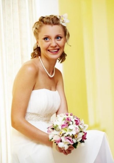 Свадебная прическа Солнечный лучик (Л20125) - Стилист-визажист Лиза Золотая