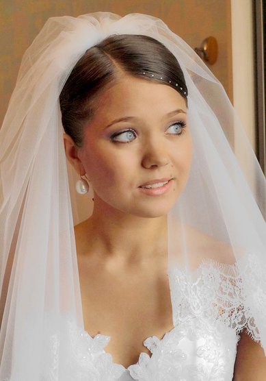 Свадебная прическа Полоска из страз (С3149) - Стилист Анастасия Полякова