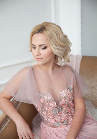 Свадебный образ выразительный макияж для синих глаз (М19065) - Стилист-визажист Москвичка...