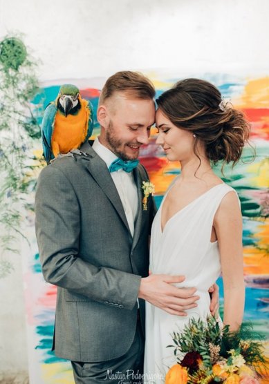 Свадебная прическа Свободный пучок (М19069) - Стилист-визажист Москвичка