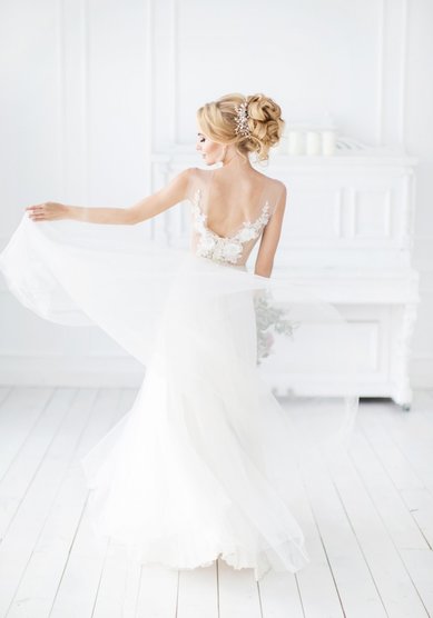 Свадебная прическа Пучок из локонов (М19563) - Стилист-визажист Москвичка