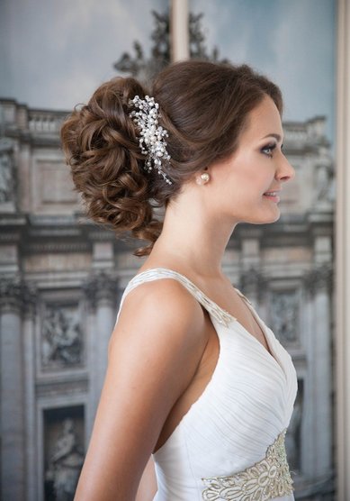 Свадебная прическа Пучок из локонов (М19581) - Стилист-визажист Москвичка