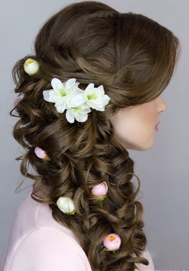 Свадебная прическа Греческая коса на бок (С19867) - Стилист-визажист Анна Маланичева