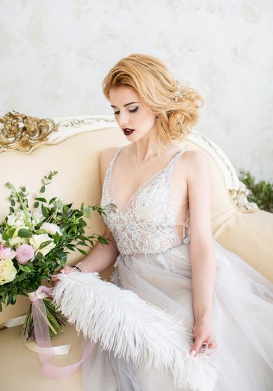 Свадебный образ Макияж с помадой цвета марсала (М20405) - Стилист-визажист Москвичка