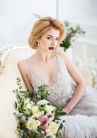 Свадебный макияж Макияж с помадой цвета марсала (М20405)