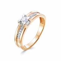 Помолвочное кольцо 047466-Г15289 из красного золота