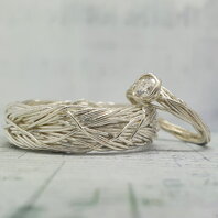 Обручальные кольца 7672 | 7672-Ю15474 из серебра, фигурные