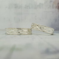 Обручальные кольца 7452 | 7452-Ю15477 из серебра, фигурные