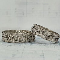 Обручальные кольца 40245378 | 40245378-Ю15593 из серебра, фигурные