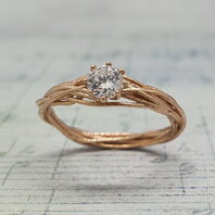 Помолвочное кольцо 40255790-Ю15691 из красного золота