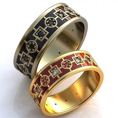 Обручальные кольца 12458 | 12458-O10432 - Студия обручальных колец OBRUCHALKI.com