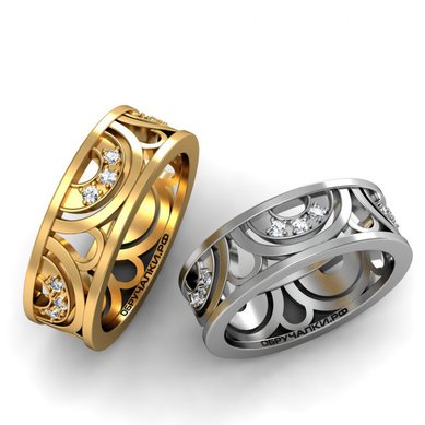 Обручальные кольца 11262 | 11262-O10438 - Студия обручальных колец OBRUCHALKI.com