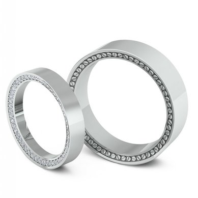 Обручальные кольца 384W | 384M-G11824 - Ювелирная компания Gem Tech / Джем Тэк