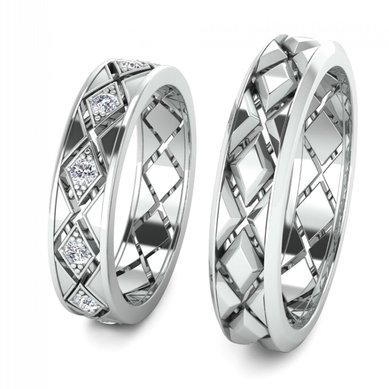 Обручальные кольца 385W | 385M-G11825 - Ювелирная компания Gem Tech / Джем Тэк