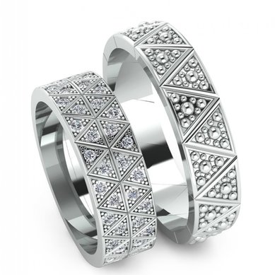 Обручальные кольца 386W | 386M-G11826 - Ювелирная компания Gem Tech / Джем Тэк