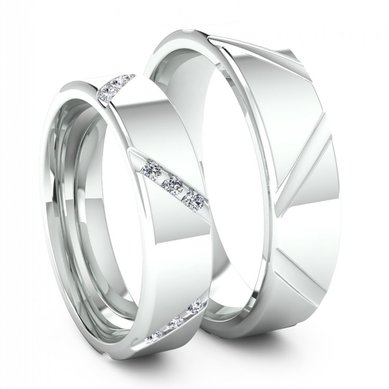 Обручальные кольца 387W | 387M-G11827 - Ювелирная компания Gem Tech / Джем Тэк