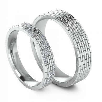 Обручальные кольца 392W | 392M-G11830 - Ювелирная компания Gem Tech / Джем Тэк