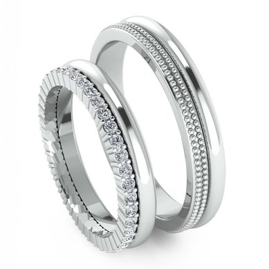 Обручальные кольца 380W | 380M-G11833 - Ювелирная компания Gem Tech / Джем Тэк