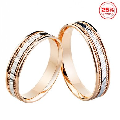 Обручальное кольцо 0201300118394-V11912 - Ювелирная компания Vangold