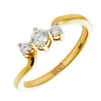 Помолвочное кольцо 0100801006382-V12096 - Ювелирная компания Vangold