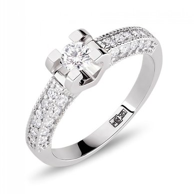 Помолвочное кольцо 0300901018331-V12136 - Ювелирная компания Vangold