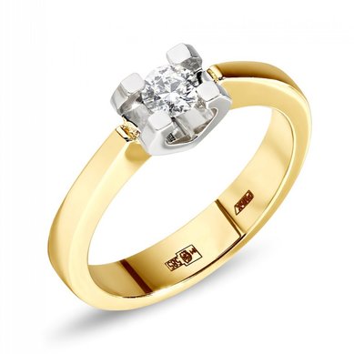 Помолвочное кольцо 0301201018329-V12138 - Ювелирная компания Vangold