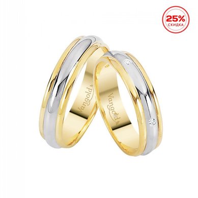 Обручальные кольца 0211200100311 | 0211201000311-V12142 - Ювелирная компания Vangold
