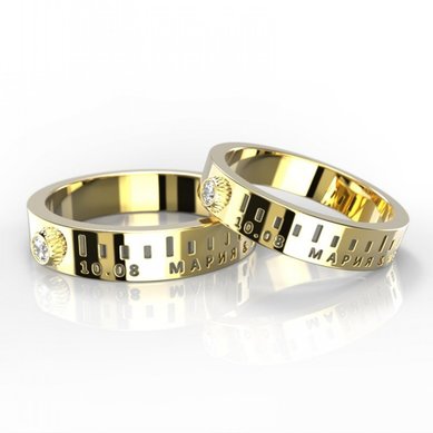 Обручальные кольца SRF1235 | SRF1235-Н13865 - Ювелирный салон На Неглинной / Ювелиры Москвы