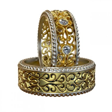 Обручальные кольца SRF1067 | SRF1067-Н13870 - Ювелирный салон На Неглинной / Ювелиры Москвы