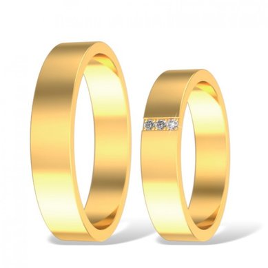 Обручальные кольца 027 | 027-А1422 - Ювелирная компания Алмаз