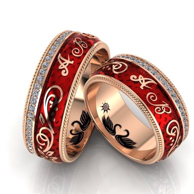 Обручальные кольца A14806 - Ювелирная студия Art-Rings