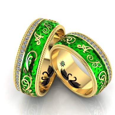 Обручальные кольца A14808 - Ювелирная студия Art-Rings