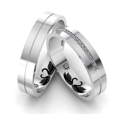 Обручальные кольца 447 | 447-A14835 - Ювелирная студия Art-Rings