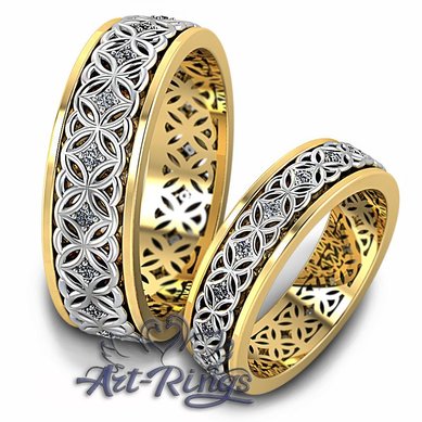 Обручальные кольца 944 | 944-A14854 - Ювелирная студия Art-Rings