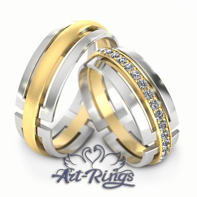 Обручальные кольца 464 | 464-A14857 - Ювелирная студия Art-Rings
