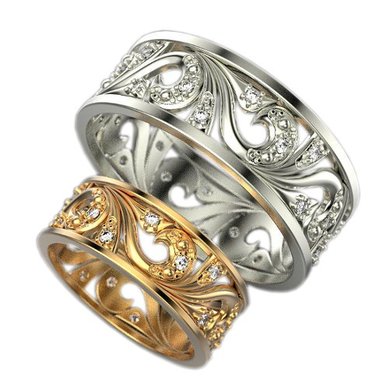 Обручальные кольца CC-908 | CC-908-З14897 - Ювелирная студия Золотой Дом