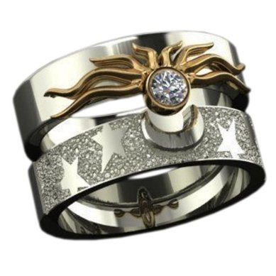 Обручальные кольца Луна, солнце и звезды CC-0236 | Луна, солнце и звезды CC-0236-З14898 - Ювелирная студия Золотой Дом...