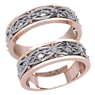 Обручальные кольца VC-20040 | VC-20040-З14902 - Ювелирная студия Золотой Дом