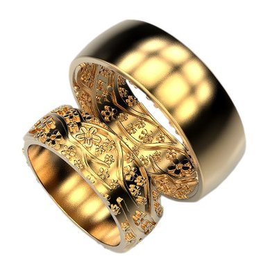 Обручальные кольца Сакура CC-680 | Сакура CC-680-З14925 - Ювелирная студия Золотой Дом