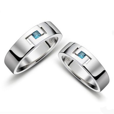 Обручальные кольца с аквамаринами YA-672 | с аквамаринами YA-672-З14942 - Ювелирная студия Золотой Дом...