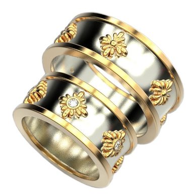 Обручальные кольца с бриллиантами CC-766 | с бриллиантами CC-766-З14948 - Ювелирная студия Золотой Дом...