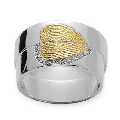 Обручальные кольца с отпечатками пальцев YA-701 | с отпечатками пальцев YA-701-З14955 - Ювелирная студия Золотой Дом...