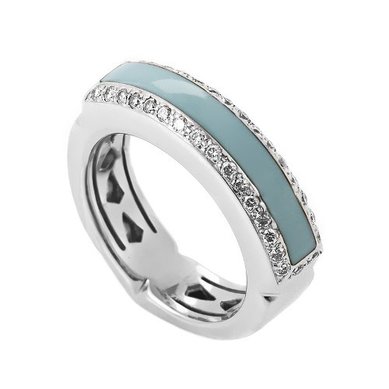 Обручальное кольцо с бирюзой и фианитами YA-789-З14958 - Ювелирная студия Золотой Дом