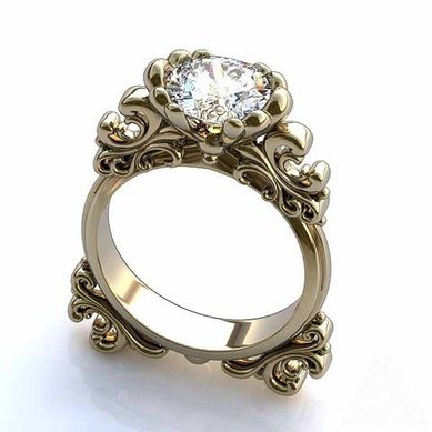 Помолвочное кольцо Изысканность ZM01-З14982 - Ювелирная студия Золотой Дом