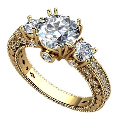 Помолвочное кольцо CC-447-З15001 - Ювелирная студия Золотой Дом