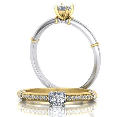 Обручальное и помолвочное кольца CC-411 | CC-411-З15016 - Ювелирная студия Золотой Дом